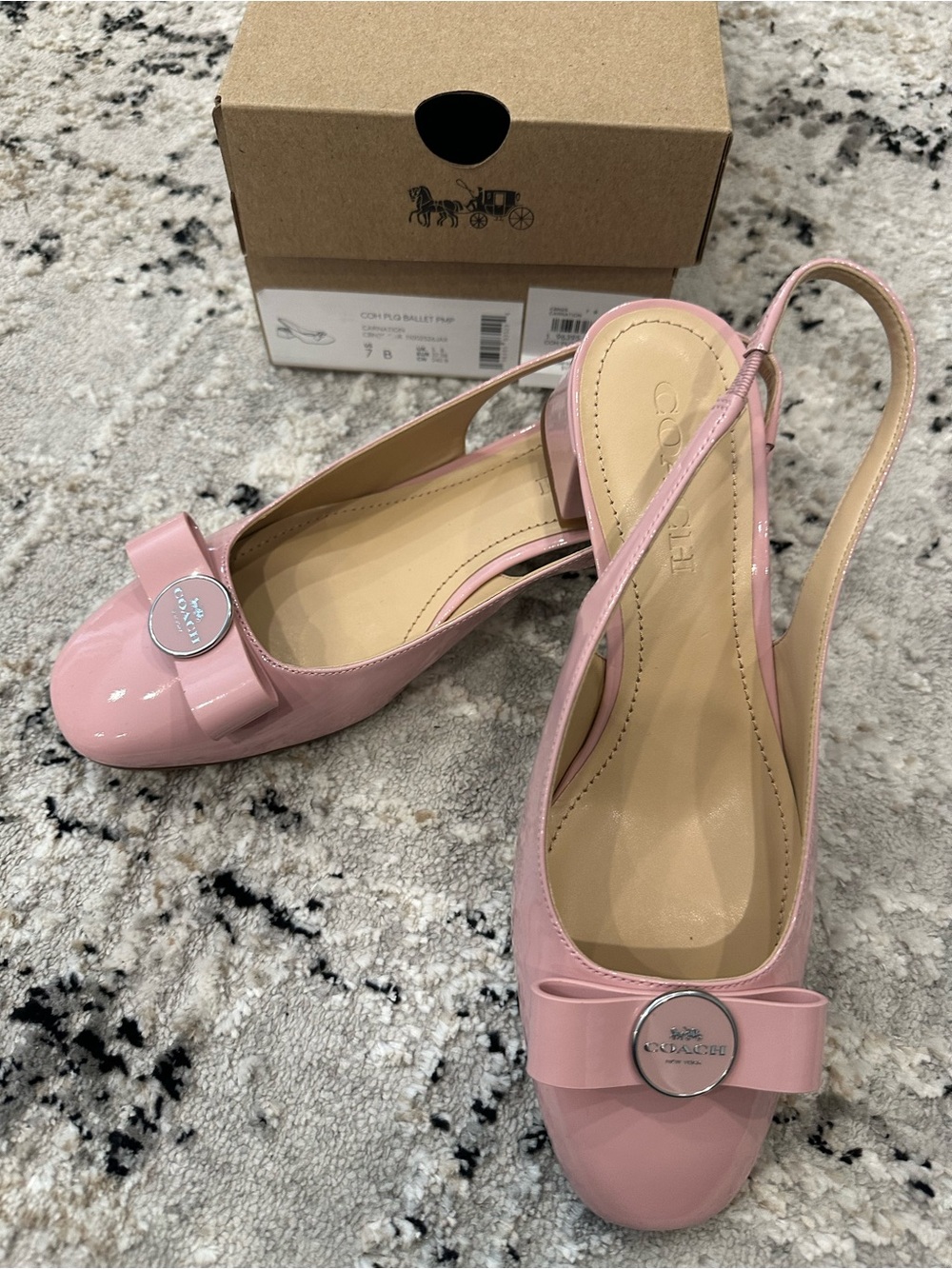 Coach Pink carnation PLQ Bow Ballet